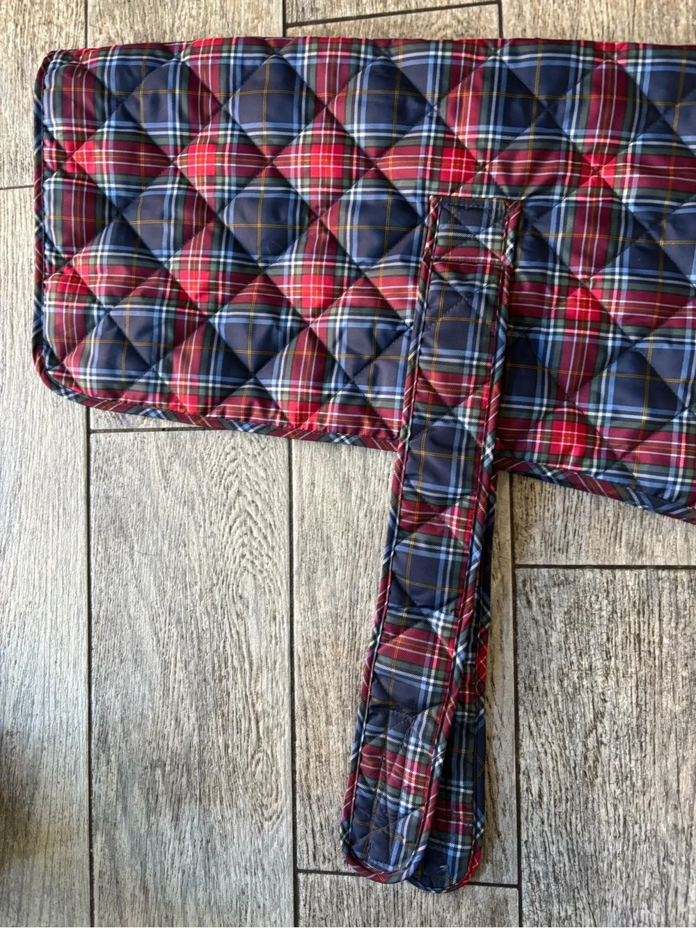 St. John’s Bark Quilted Plaid Dog Coat Jacket - Red & Navy XXL